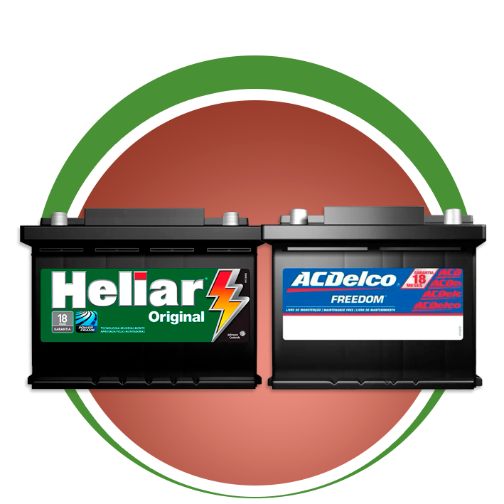 bateria Heliar e bateria ac delco